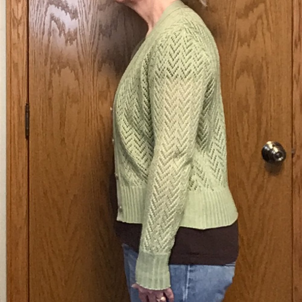 St Michael - Green crocheted look cardigan sweater - Picture 7 of 10